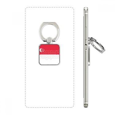 Imagem de Suporte de anel quadrado para celular com nome da bandeira de Singapura