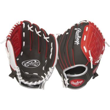 Imagem de Luva de beisebol Rawlings T-Ball & Youth da série Players, arremesso com a mão direita, 25,4 cm, Dark Shadow/Red/White