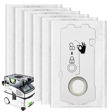 Imagem de Pacote com 6 sacos de filtro 204308 CT Mini/Midi -2/5 compatíveis com Festool CT MINI, CT MINI I, CT MIDI e CT MIDI I a partir de 2019, CTC MINI/MIDI e CT 15