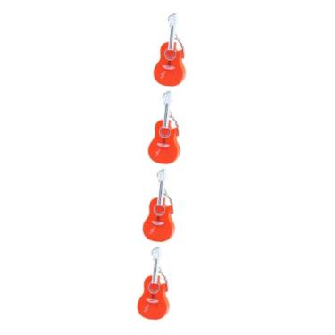 Imagem de HEMOTON 4 Pcs chaveiro guitarra pendente led lustre led Presente bolsa chaveiro pingente de guitarra chaveiro de mochila Violão decorar acessórios enchimento Senhorita carteira plástico