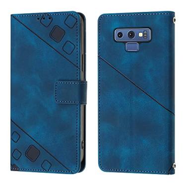 Imagem de IMEIKONST Capa para Samsung Galaxy Note 9, capa carteira de couro PU premium flip capa fólio com suporte embutido suporte para cartão fecho magnético capa protetora para Galaxy Note 9, azul YBG