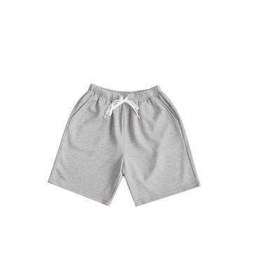 Imagem de HOOGRIN Conjunto de camisa polo e shorts de manga curta de cor sólida para meninos de 6 a 15 anos, Shorts cinza, 12-13 Anos