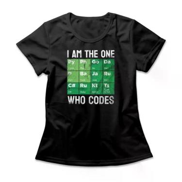 Imagem de Camiseta Feminina The One Who Codes Studio Geek Casual Preto-Feminino