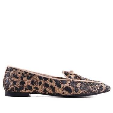 Imagem de Sapatilha Feminina Dumond 4118731 Natural/Onça-Feminino