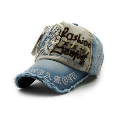 Imagem de URTAODFE Boné de beisebol bordado com letras da moda vintage, boné de caminhoneiro de algodão, boné de língua de pato para casal, Azul jeans, G