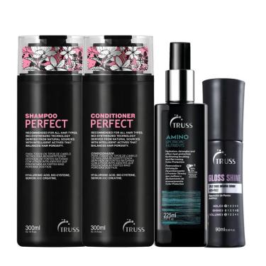 Imagem de Truss Perfect Kit Shampoo 300Ml Condicionador 300Ml Amino 225Ml Gloss Shine 90Ml