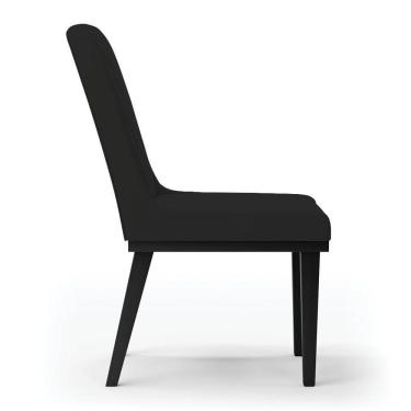 Imagem de Cadeira Sala De Jantar Base Madeira Preto Kit 4 Sofia Veludo D03 - D`rossi Cor Preto