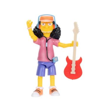 Imagem de The Simpsons Boneco colecionável Otto de 12,7 cm da JAKKS Pacific, com acessório de guitarra elétrica, estatueta articulada, embalagem de exibição de colecionador
