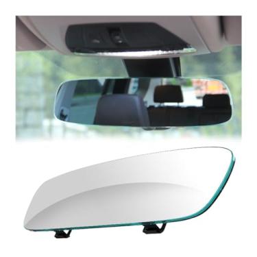 Imagem de Bittwee Espelho retrovisor de carro, vidro HD de 29 cm, sem moldura, automotivo, panorâmico, convexo, interior, clip-on espelho grande angular para reduzir o ponto cego, universal para SUV, caminhão,