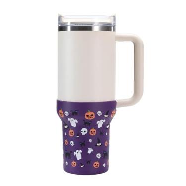 Imagem de Uvafly Bota de Halloween para Stanley, capa protetora de silicone para Stanley Quencher H2.0 FlowState Tumbler Acessórios de copo de 1,134 g (Roxo)
