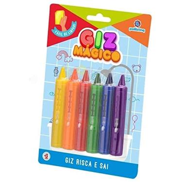 Imagem de Giz Mágico, Polibrinq, Risca e Sai, 6 Cores