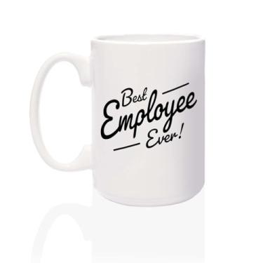 Imagem de IMPRINTS ONLINE I Caneca Best Employee Ever / Caneca de cerâmica branca jumbo de 425 g / Caneca de café moderna para agradecimento dos funcionários/presente de escritório para funcionários