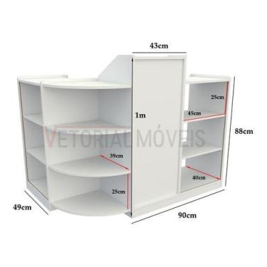 Imagem de Balcão Caixa Vitrine Modular M1 Mdp (expositor, Loja) - VETORIAL MÓVEI