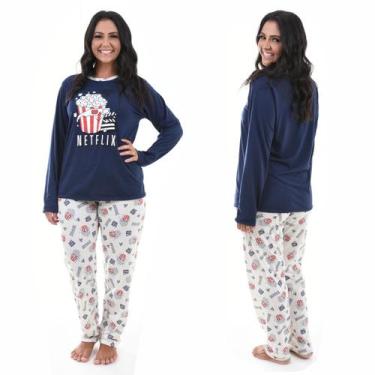 Imagem de Pijama Inverno Feminino Manga Comprida e Calça Longa - Pérola Pijamas 