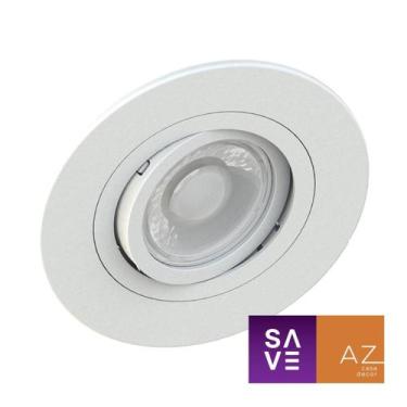 Imagem de Spot Embutir Redondo Face Plana Dicroica Mr16 Branco - Save Energy