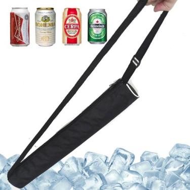 Imagem de Kit Com 2 Bolsa Térmica Alça Porta 4 Latinhas Refrigerante Cerveja 350