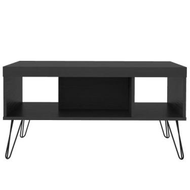 Imagem de Mesa de Centro com pés metálicos 91x59cm Liberty Artely, Preto
