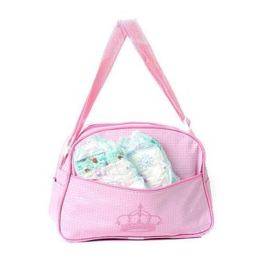 Imagem de Conjunto para Bebê Reborn com 02 Fraldas com Bolsa Maternidade Rosa