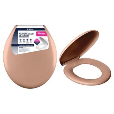 Imagem de Assento Sanitário Tampa De Vaso Almofadado Marrom Atlas