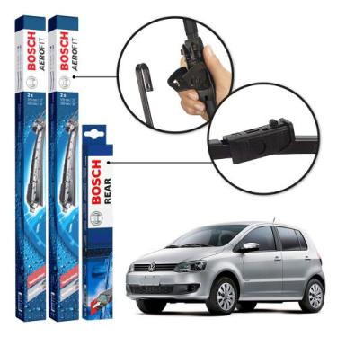 Imagem de Kit 3 Palhetas Dianteiras + Traseira Original Bosch Volkswagen Fox 201