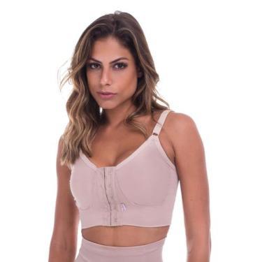 Imagem de Sutiã Pós-cirúrgico Tecido Duplo Mamoplastia Prótese Biobela, Marrom, 