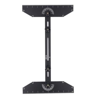 Imagem de Ferramenta de Estêncil de Passo de Alumínio, Gabarito de Estêncil de 360 ​​graus, Medidor Rotativo de Comprimento Ajustável, Corte de Layout para Trabalhar Madeira