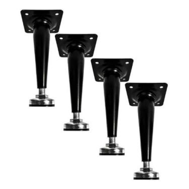 Imagem de Pé Cônico Regulável P/ Móveis 10cm Com Parafusos Caad 8 Pçs - comercia