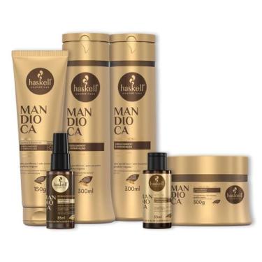Imagem de Kit Haskell Mand 300ml Sh cond Masc Leave in 150g Oleo e Rep