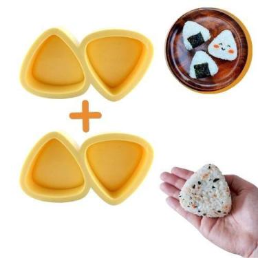 Imagem de Kit 2 Forma Dupla Para Oniguiri Sushi Bolinho de Arroz Triangular Amar