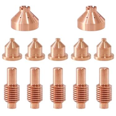 Imagem de MAUTO Eletrodo 120573 Ponta 120826 Bocal Drag Shield 120828 Fit 600 Plasma Cutting Torch Consumível 12 peças