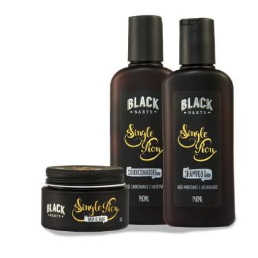 Imagem de Kit Balm + Shampoo + Condicionador para Barba Black Barts Single Ron