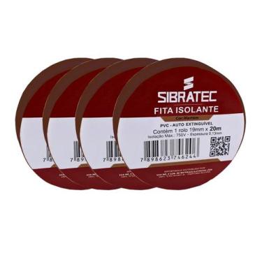 Imagem de Kit4 fita isolante marrom 19mm x 20mt sibratec