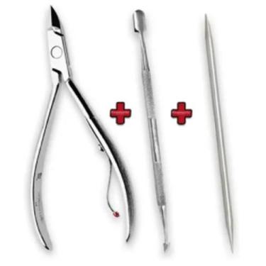 Imagem de Alicate para Manicure 522 com Espatula e Palito Podologa - A.R Varieda