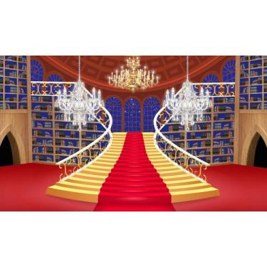 Imagem de Painel de Lona Escadaria Bela e a Fera 3D - 200x150cm - Fabrika de Fes