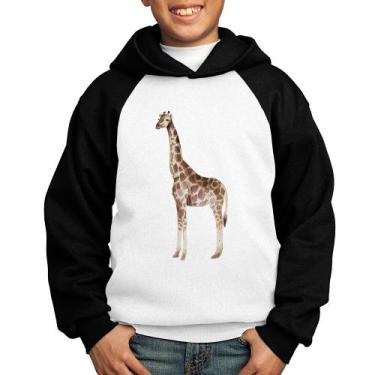 Imagem de Moletom Infantil Girafa - Foca na Moda, Branco, Preto, 8