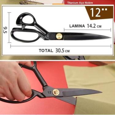 Imagem de Tesoura Costura Reforçada Titaniun Profissional Alfaiate 12 - TAILOR
