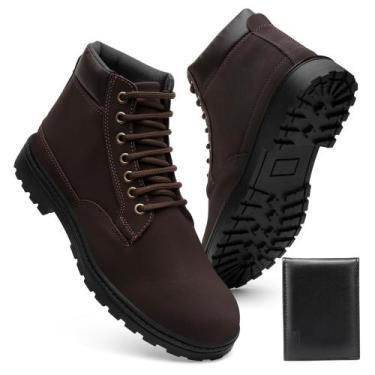 Imagem de Bota Masculina Casual material vegano Preta Cano Curto Lançamento  + C
