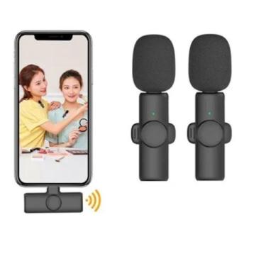 Imagem de Microfone de Lapela Sem Fio Duplo Lightning Plug & Play clip - A.R Var