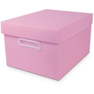 Imagem de Caixa Organizadora THE BEST BOX G 437X310X240MM Rosa Pastel - Polibras