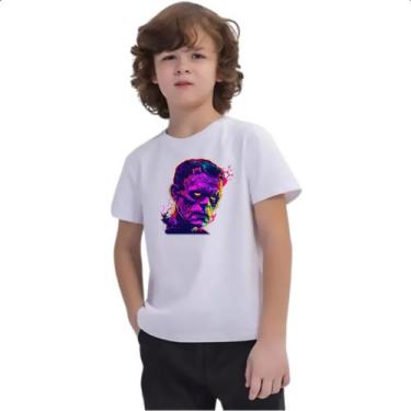 Imagem de Camiseta Infantil Frankstein Neon Art Face - Alearts, 12