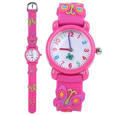 Imagem de Relógio infantil para meninas, meninos, relógio infantil, relógio infantil à prova d'água para crianças, relógio de pulso para crianças, relógio potty para meninas, relógio bonito (butterfly rose red)