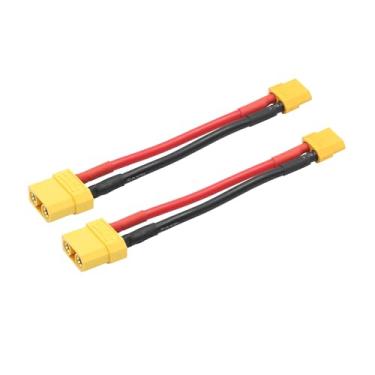 Imagem de Maixbomr Cabo conector de bateria curto XT60 e XT90 de 4 polegadas, adaptador conector fêmea XT60 para XT90 fêmea com cabo 12AWG para carregador lipo RC ESC e RC etc. (2 peças)