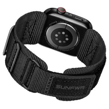 Imagem de SUNFWR Pulseira masculina de nylon resistente para Apple Watch séries 11/10/9/8/7/6/5/4/3/2/1/SE de 42 mm (série 11/10) de 41 mm, 40 mm, 38 mm