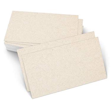 Imagem de 321Done Cartões de visita kraft bege liso 9,5 x 5 (conjunto com 50) – pequeno cartão rústico em branco para fazer cartões de visita, embalagem de agradecimento, etiqueta de presente, artesanato em
