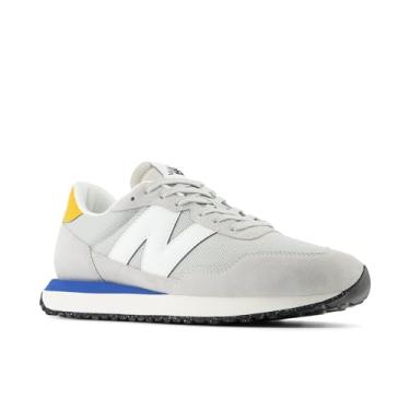 Imagem de New Balance Tênis masculino 237 V1, Cinza brilhante/branco/ouro universitário, 42