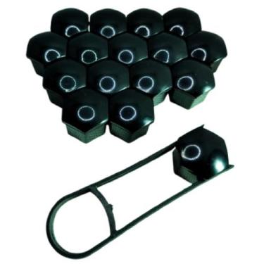 Imagem de Jogo 16 capas de parafuso de roda 17mm para VW GM cromada ou preta - M
