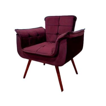 Imagem de Poltrona Opala Para Sala Cadeira Elegante Com Apoio de Braço em Veludo