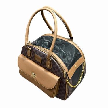 Imagem de Bolsa Transporte Pet Luxo Cães E Gatos Cia do Pet - Café, Único