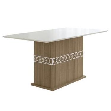 Imagem de Mesa de Jantar Ágata 160cm Carvalho/Off White - Poliman - Poliman Móve