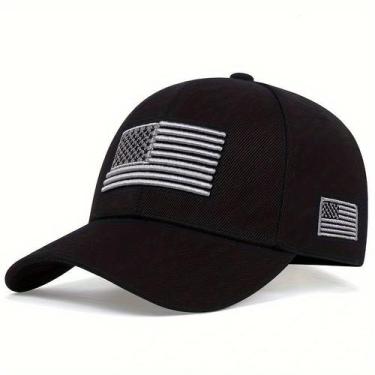 Imagem de Boné casual ajustável com bandeira americana para homens, ideal para p